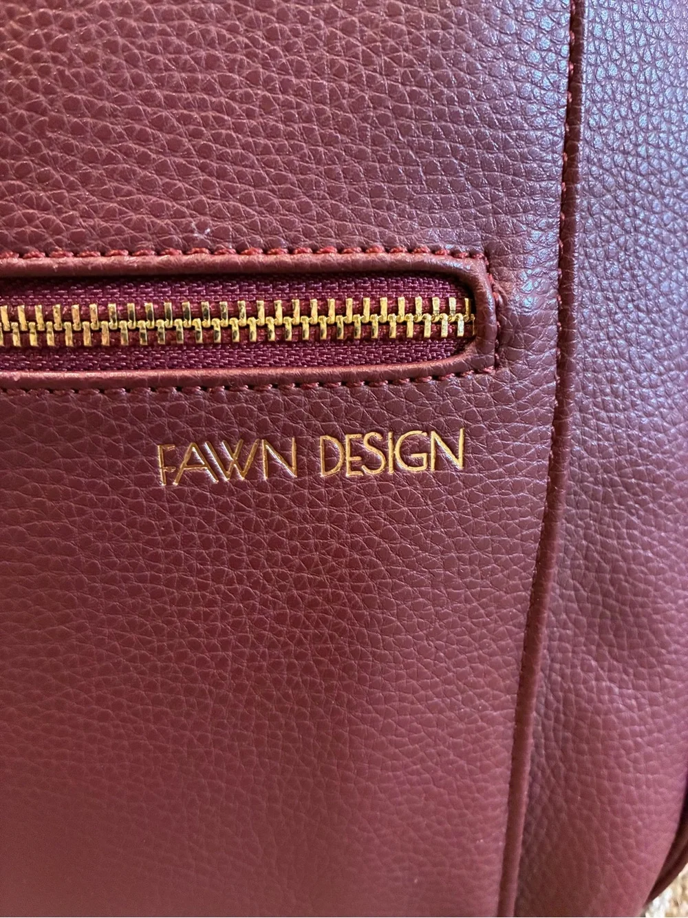 Fawn Design Burgundy Leather Crossbody Bag